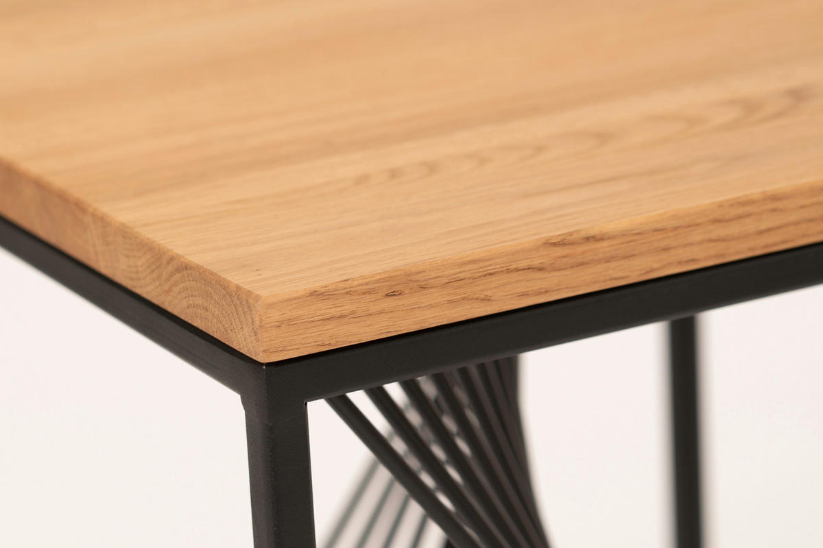 BEISTELLTISCH in Holz, Metall 40/40/50 cm  - Wildeiche/Schwarz, Trend, Holz/Metall (40/40/50cm) - Boxxx