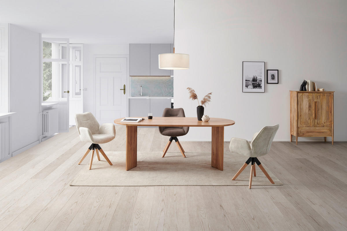 ESSTISCH Akazie vollmassiv oval Akaziefarben  - Akaziefarben, MODERN, Holz (200/76/90cm) - MID.YOU