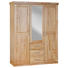 DREHTÜRENSCHRANK 3-türig Kiefer massiv Naturfarben - Silberfarben/Naturfarben, LIFESTYLE, Holz/Kunststoff (140/190/55cm) - Carryhome