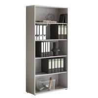 AKTENREGAL Grau  - Silberfarben/Grau, MODERN, Holzwerkstoff (84,4/185,6/33cm) - MID.YOU