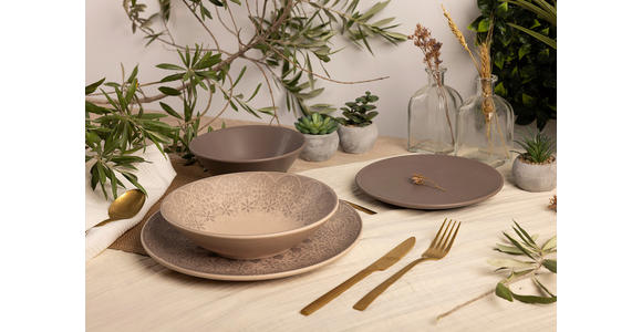 KOMBISERVICE 24-teilig  - Graubraun, LIFESTYLE, Keramik - Novel