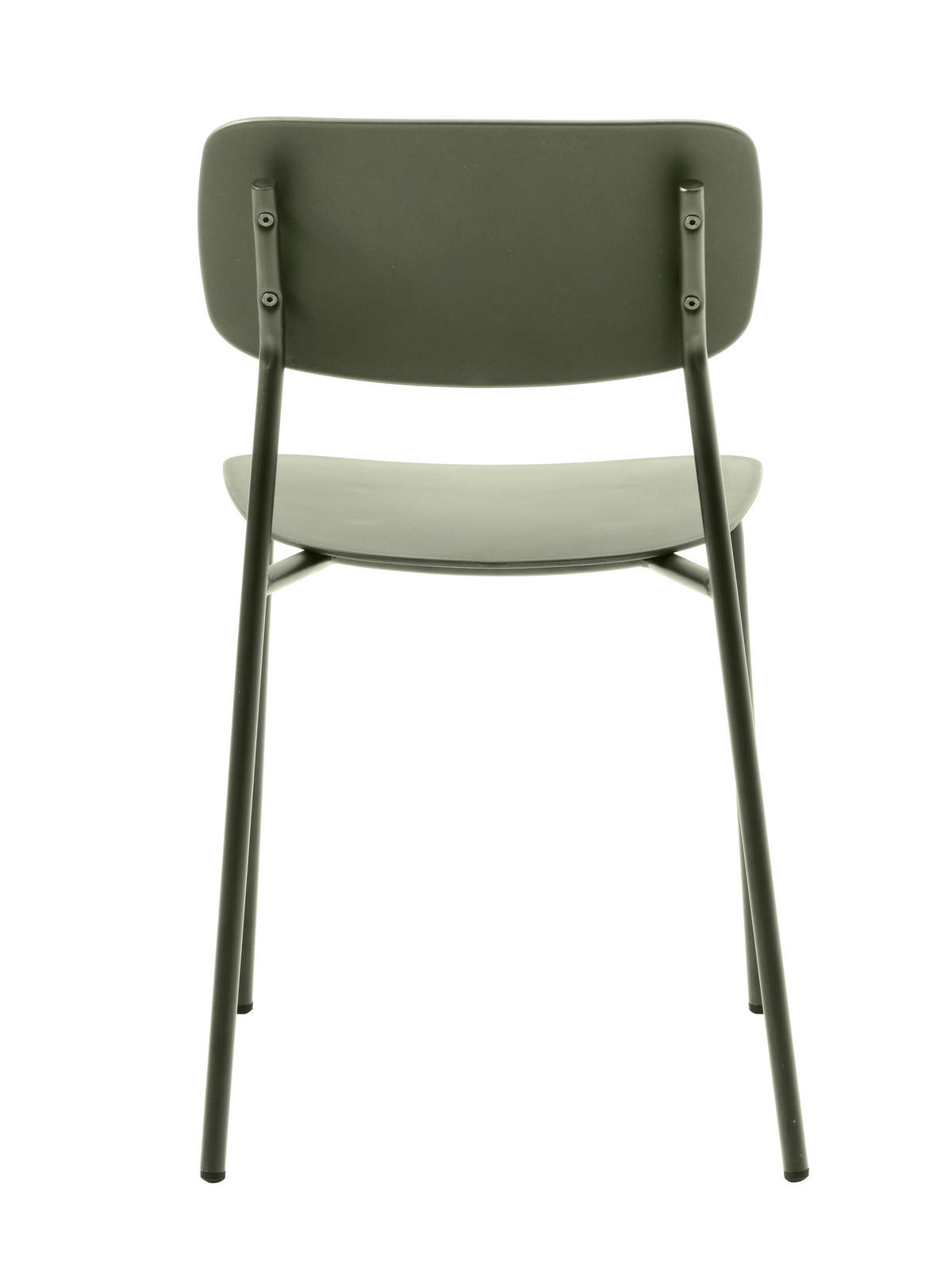 STUHL-SET 4 Stück stapelbar, abwischbar   - Olivgrün, MODERN, Kunststoff/Metall (43,5/79/61cm) - Livetastic