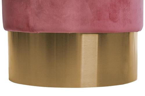 HOCKER in Holz, Textil, Holzwerkstoff Altrosa  - Goldfarben/Altrosa, Basics, Holz/Holzwerkstoff (35/42cm) - Kayoom