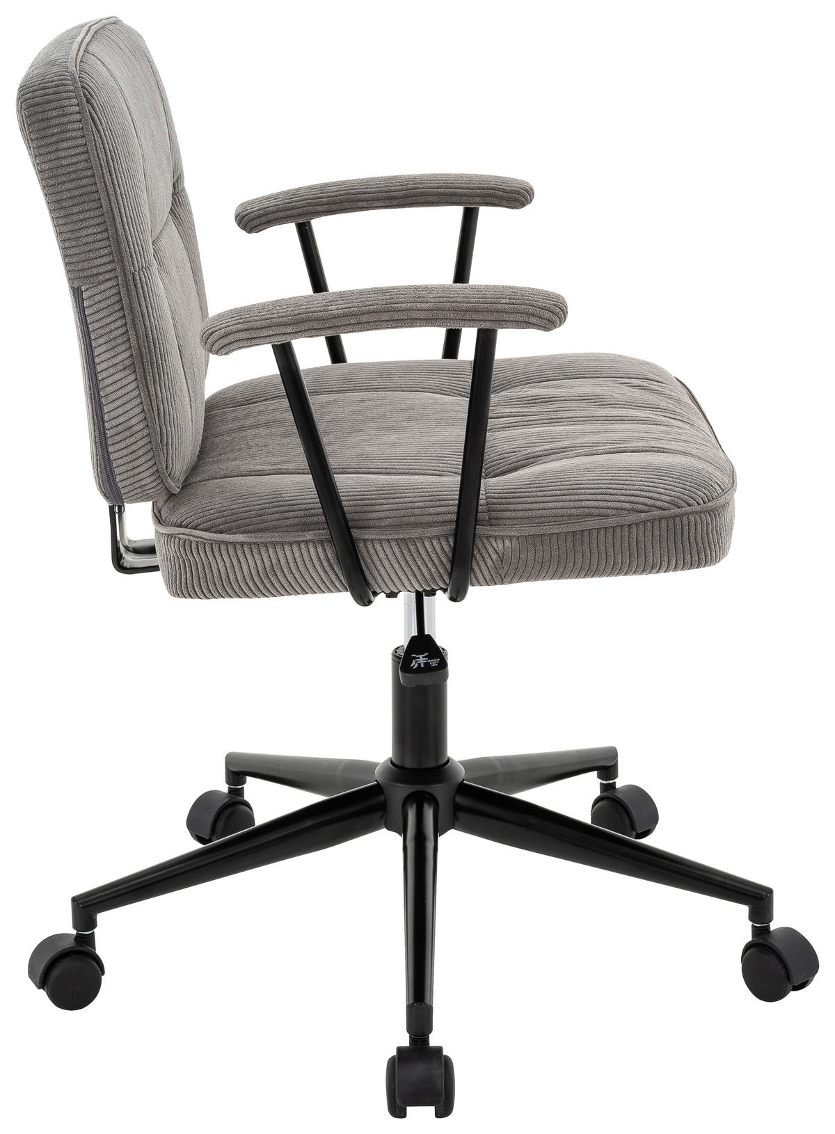 VRTLJIVI STOL kovina, tekstil siva, črna  - črna/siva, Design, kovina/umetna masa (59/78-86/58cm) - Xora