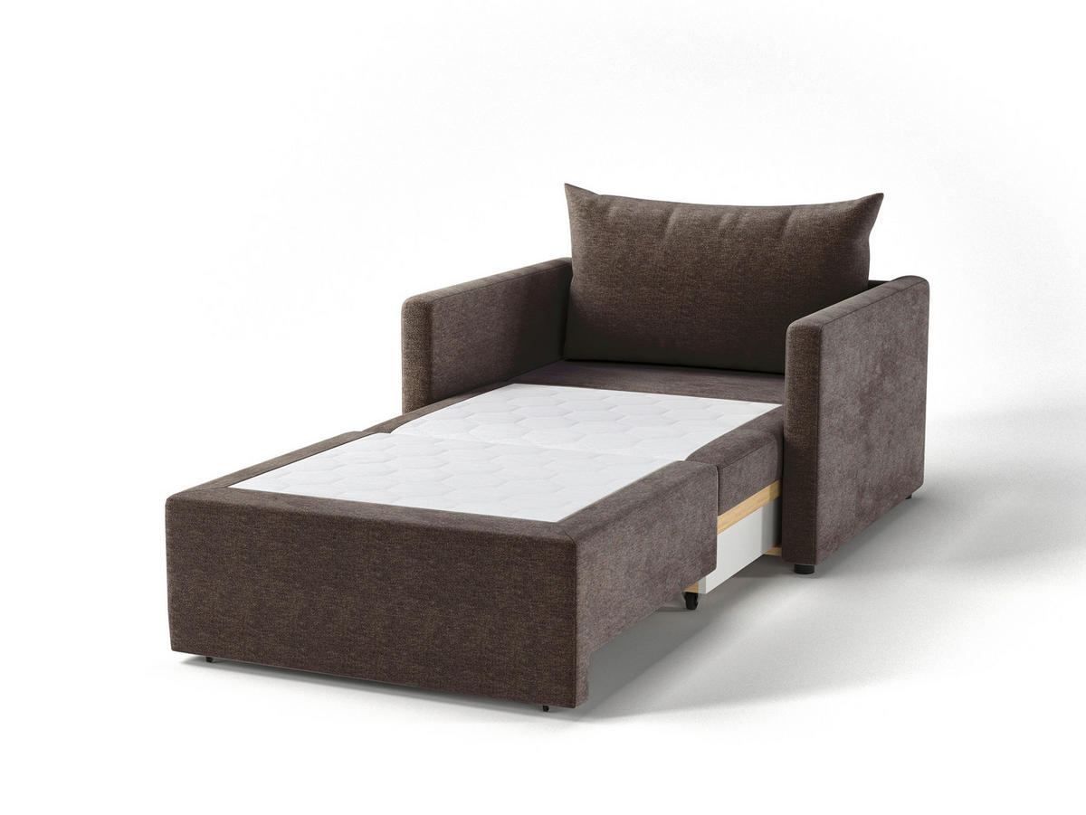 SCHLAFSESSEL COLOGNE Flachgewebe Braun    - Schwarz/Braun, Design, Kunststoff/Textil (92/89/103cm) - MID.YOU