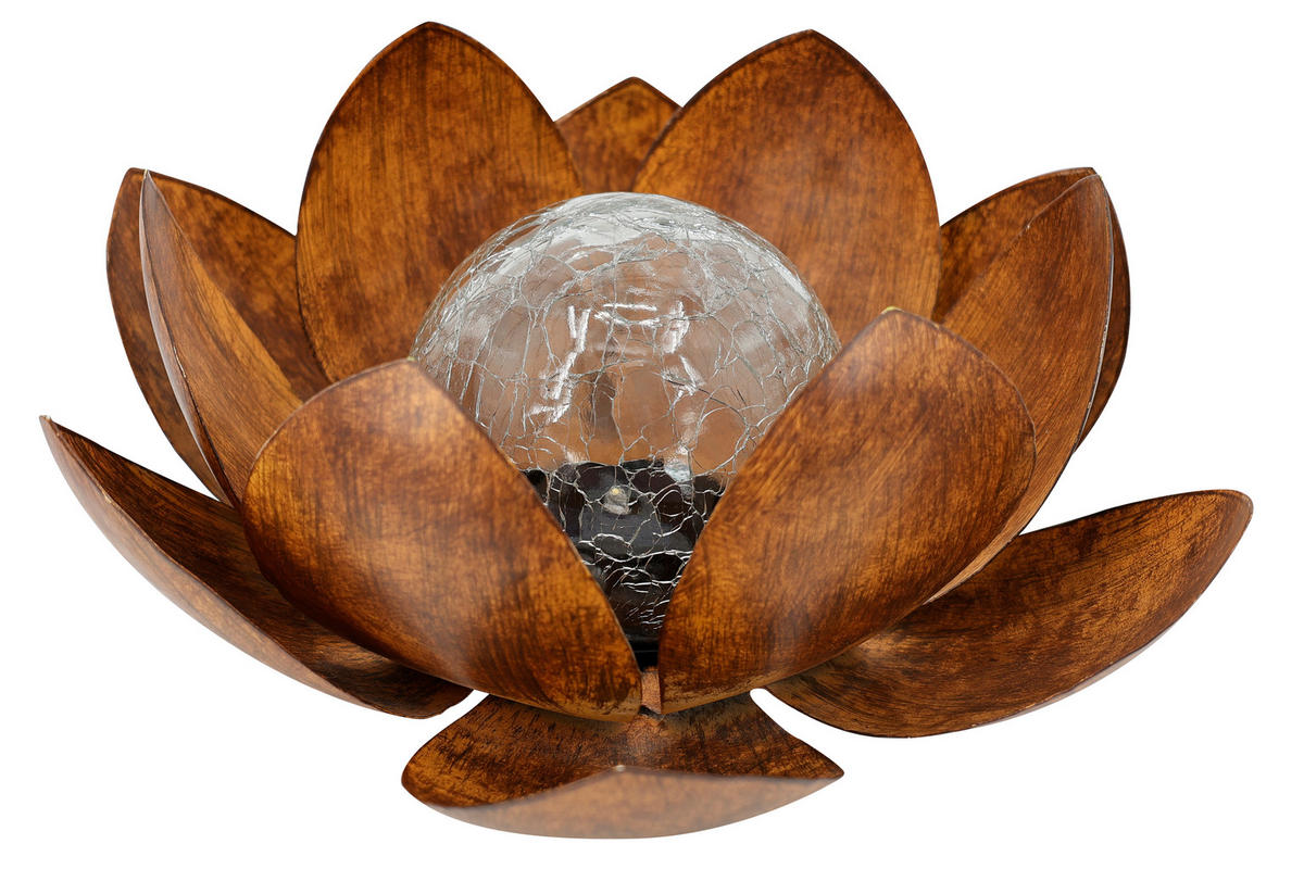 SOLARLEUCHTE 25/10 cm   - Braun, Basics, Glas/Metall (25/10cm) - Ambia Garden