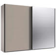 SCHWEBETÜRENSCHRANK  in Graphitfarben, Sahara  - Schwarz/Graphitfarben, Design, Glas/Holzwerkstoff (270/208/65cm) - Carryhome