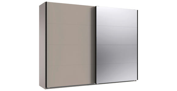 SCHWEBETÜRENSCHRANK 270/208/65 cm 2-türig Graphitfarben, Sahara - Schwarz/Graphitfarben, Design, Glas/Holzwerkstoff (270/208/65cm) - Carryhome