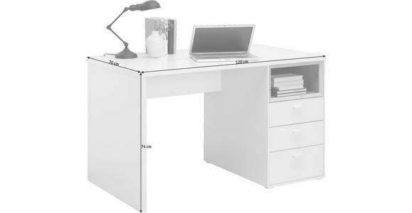 SCHREIBTISCH - Eichefarben/Alufarben, Design, Holzwerkstoff/Metall (120/74/70cm) - Hom`in