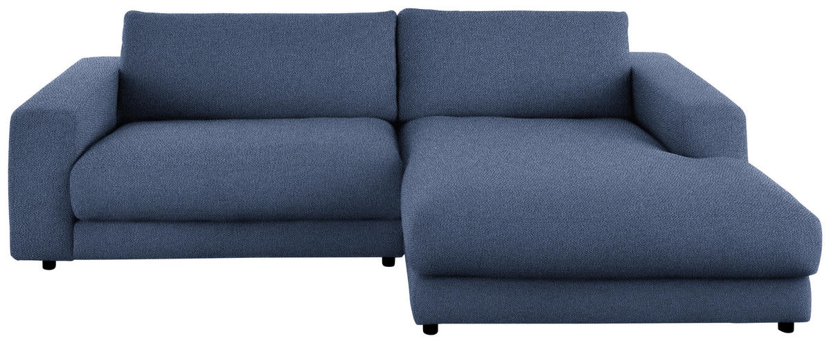 ECKSOFA in Flachgewebe Blau  - Blau/Schwarz, Design, Kunststoff/Textil (270/190cm) - Lomoco