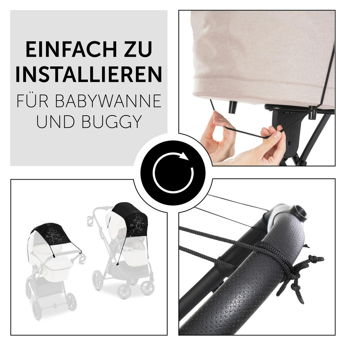 SONNENSEGEL - Schwarz, Basics, Kunststoff (64/32/46cm) - Hauck