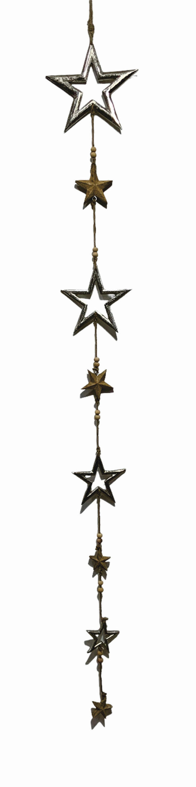 GIRLANDE Holz, Metall  - Silberfarben/Braun, LIFESTYLE, Holz/Metall (150cm) - X-Mas