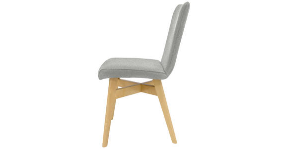 STUHL in Holz, Textil Taupe, Buchefarben - Taupe/Buchefarben, Design, Holz/Textil (50/87/57cm) - Voleo