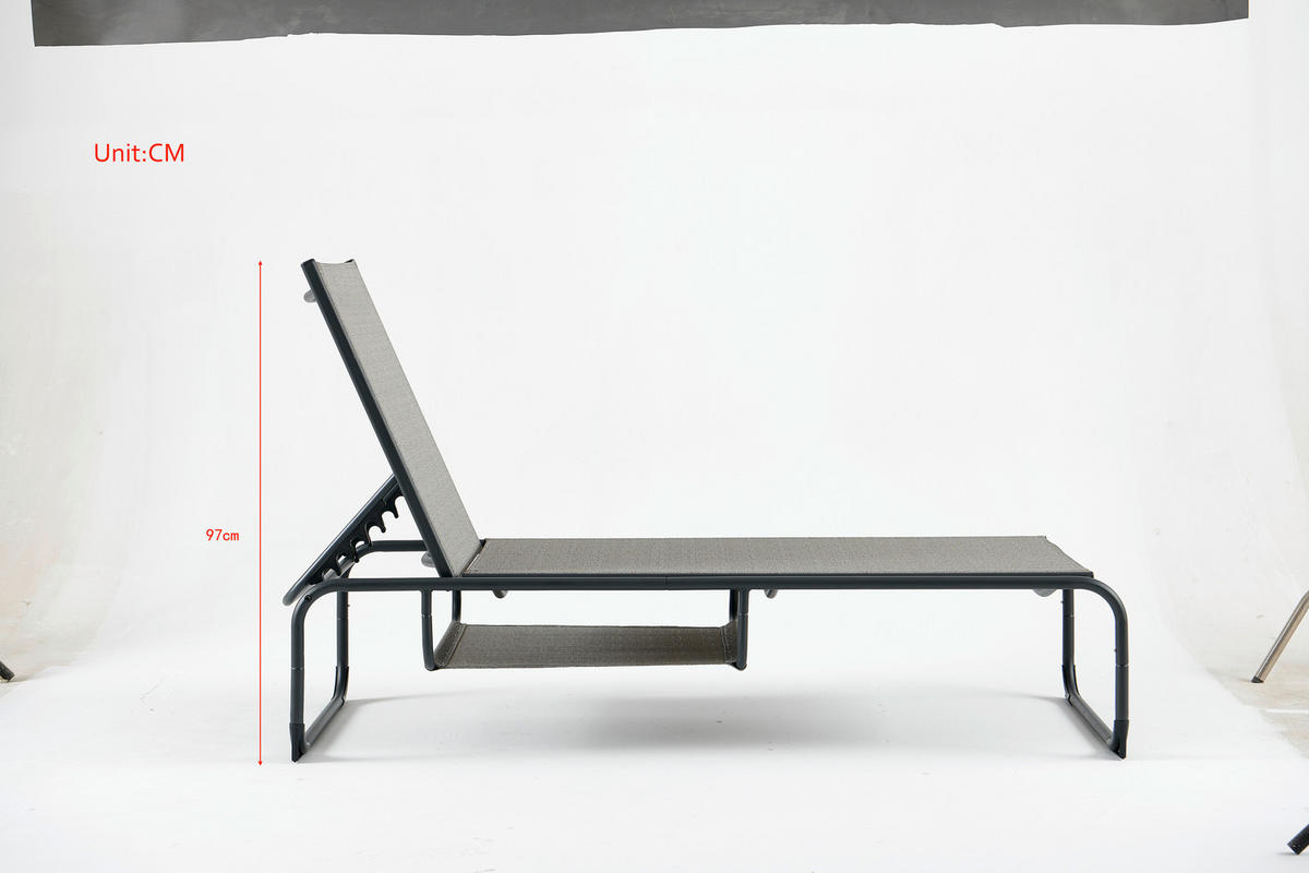 GARTENLIEGE 196/35/64 cm  - Anthrazit/Grau, MODERN, Textil/Metall (196/35/64cm) - Ambia Garden