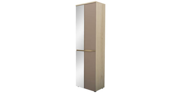 GARDEROBENSCHRANK  in 55/192/38 cm  - Taupe/Eichefarben, Design, Glas/Holzwerkstoff (55/192/38cm) - Voleo