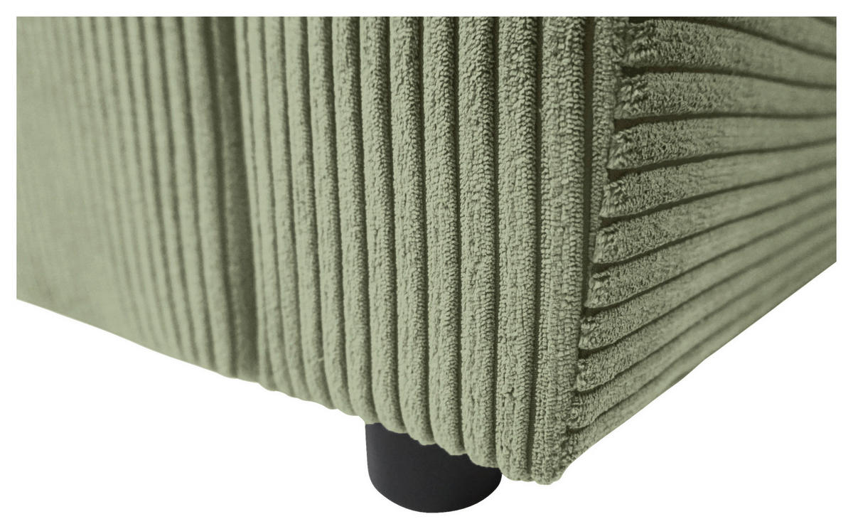 ECKSOFA TERMOLI Mintgrün Cord  - Schwarz/Mintgrün, Design, Kunststoff/Textil (155/231cm) - MID.YOU