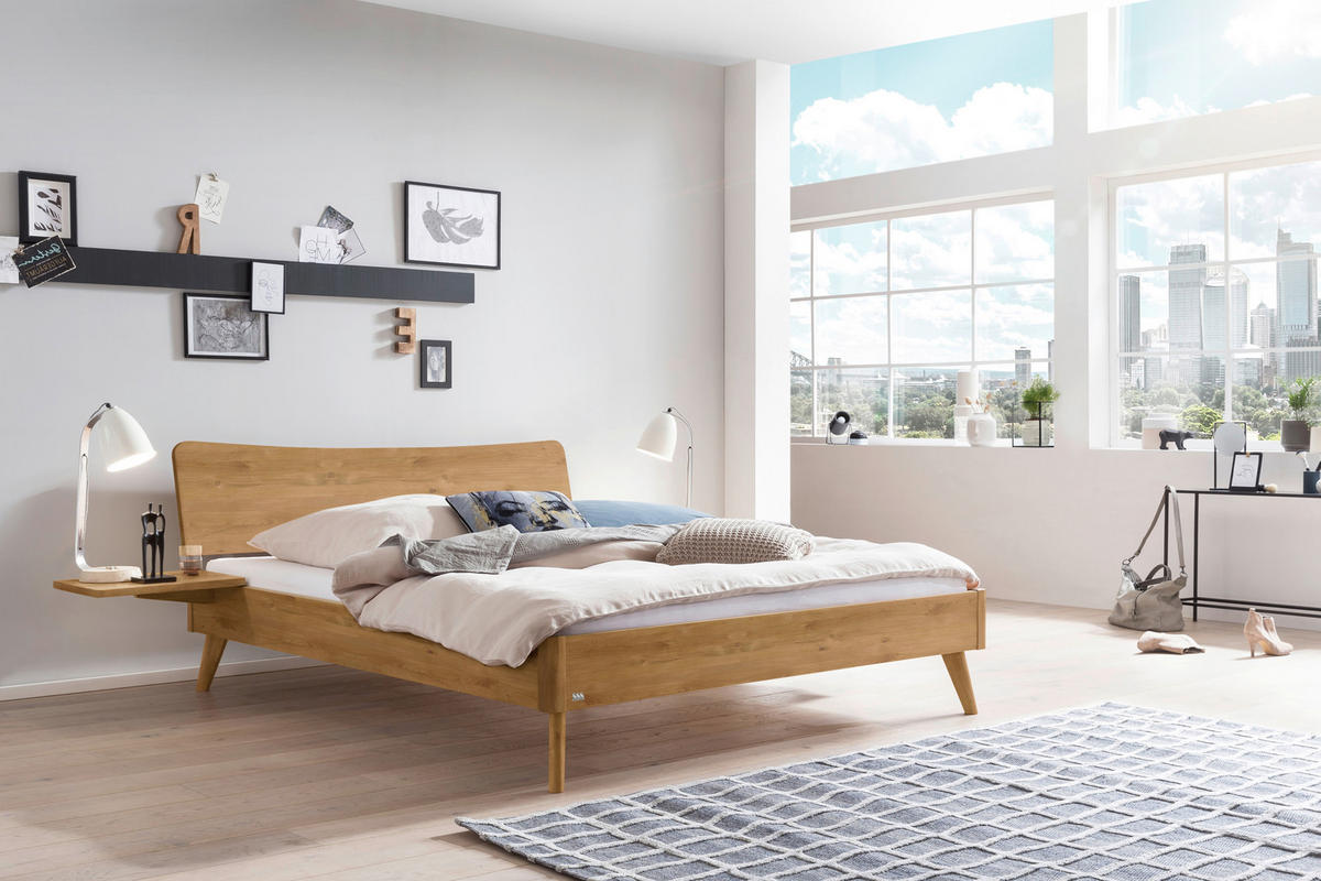 BETT 160/200 cm  in Wildeiche  - Wildeiche, MODERN, Holz (160/200cm) - Hasena