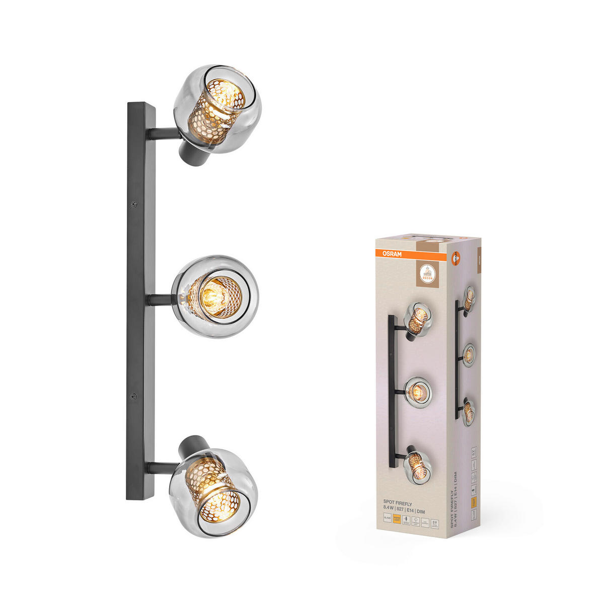 LED-STRAHLER 60,4/17,6/8,5 cm   - Schwarz, Basics, Glas/Metall (60,4/17,6/8,5cm) - Osram