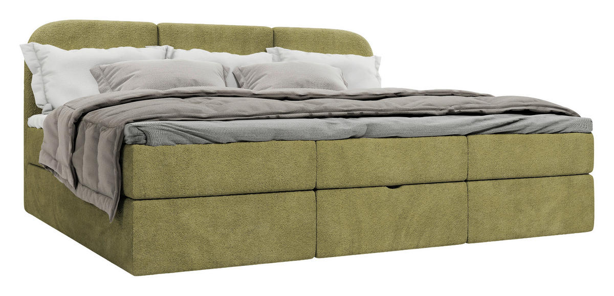 FAMILIENBETT - Schwarz/Grün, MODERN, Holz/Holzwerkstoff (240/200cm) - Livetastic