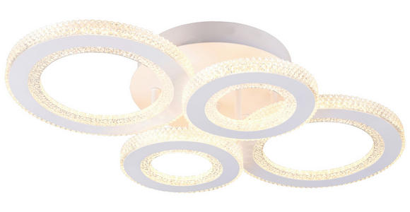 LED-DECKENLEUCHTE 59/38/12 cm  - Chromfarben/Weiß, Design, Kunststoff/Metall (59/38/12cm) - Novel