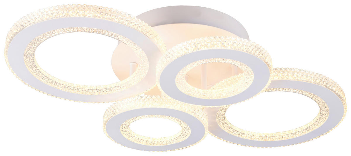 LED-DECKENLEUCHTE 59/38/12 cm  - Chromfarben/Weiß, Design, Kunststoff/Metall (59/38/12cm) - Novel
