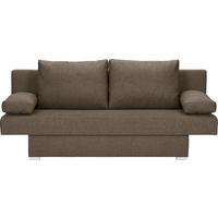 SCHLAFSOFA  mit Schlafen auf Sitzhöhe Webstoff Braun  - Alufarben/Braun, Design, Kunststoff/Textil (190/74-86/80cm) - Carryhome