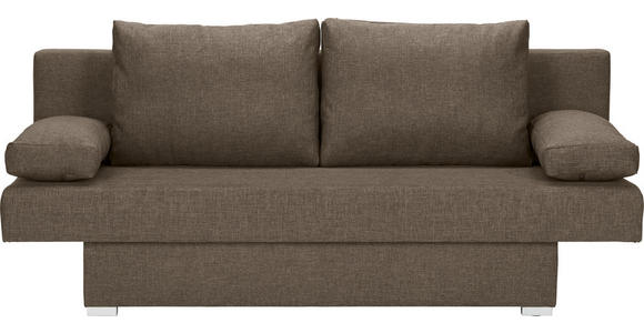 SCHLAFSOFA in Webstoff Braun  - Alufarben/Braun, Design, Kunststoff/Textil (190/74-86/80cm) - Carryhome