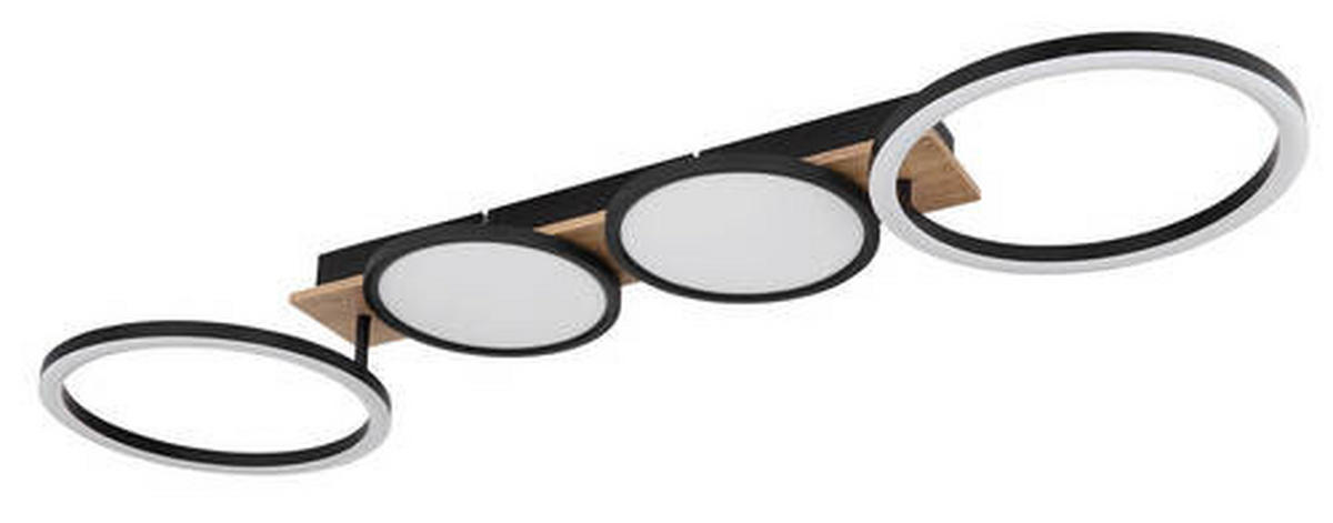 LED-DECKENLEUCHTE 38 W    108,5/30/11 cm  - Dunkelbraun/Opal, Design, Holzwerkstoff/Kunststoff (108,5/30/11cm) - Globo