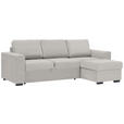 ECKSOFA in Velours Creme  - Creme/Schwarz, Design, Kunststoff/Textil (244/157cm) - Carryhome