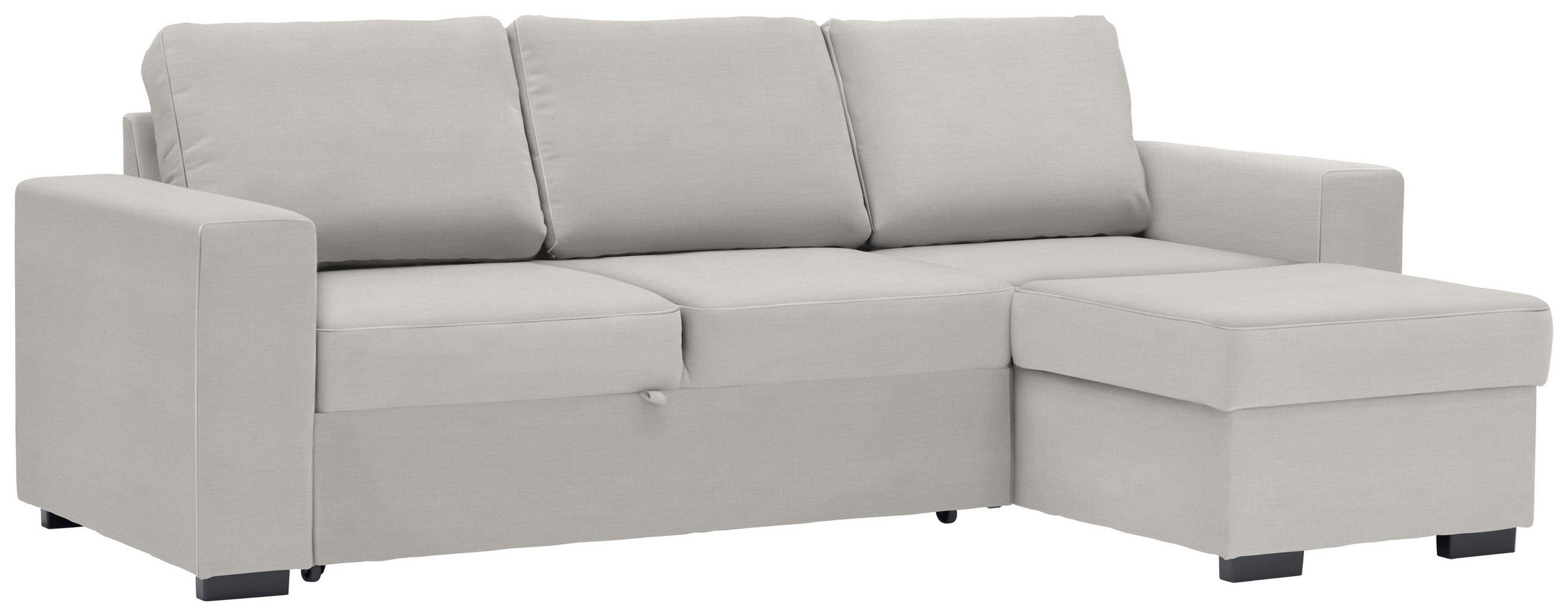 ECKSOFA Creme Velours  - Creme/Schwarz, Design, Kunststoff/Textil (244/157cm) - Carryhome