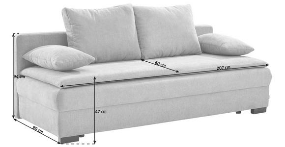 SCHLAFSOFA in Textil Orange - Schwarz/Orange, KONVENTIONELL, Kunststoff/Textil (207/74-94/90cm) - Venda