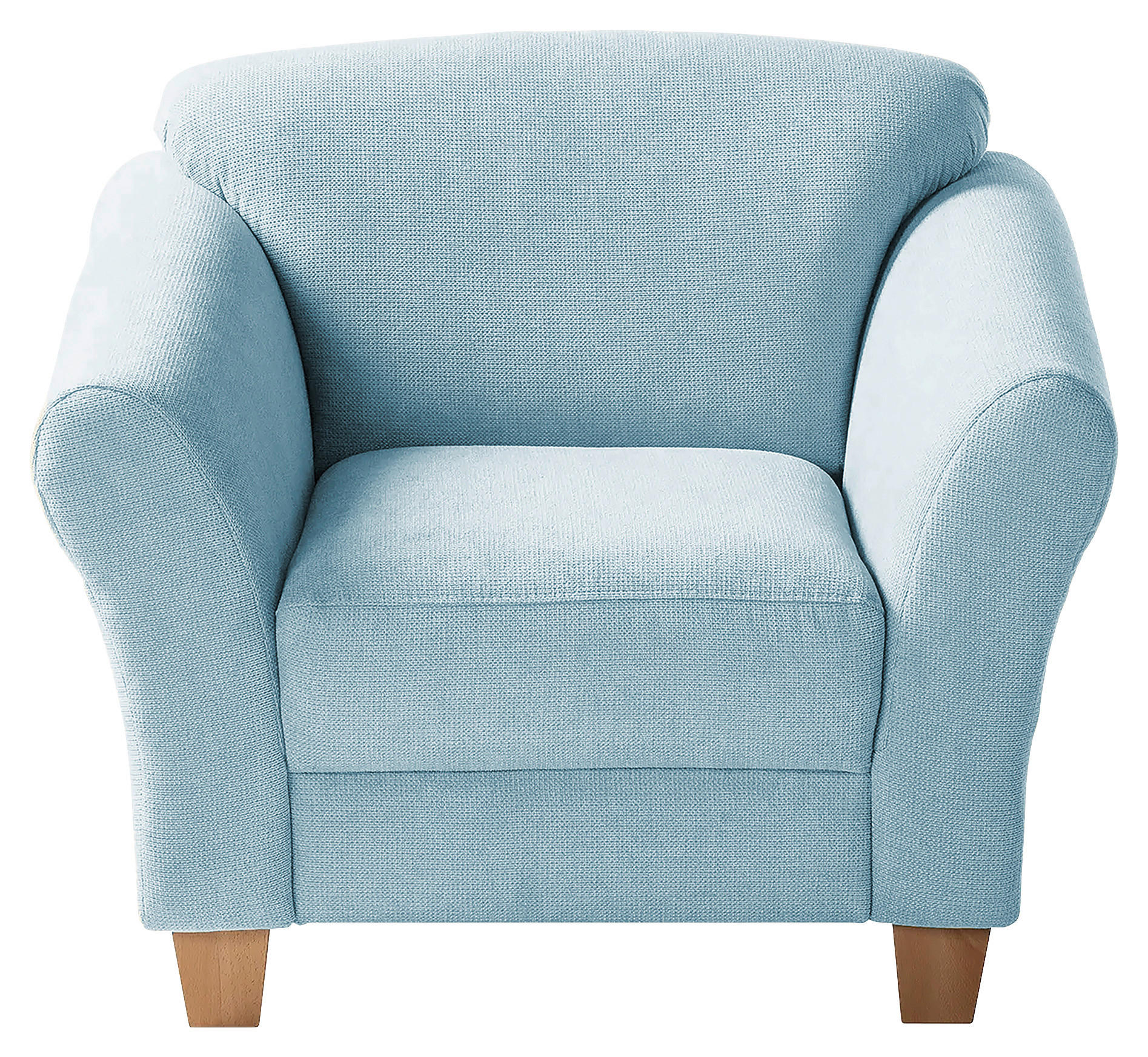 SESSEL in Flachgewebe Hellblau  - Naturfarben/Hellblau, KONVENTIONELL, Holz/Textil (101/84/89cm) - Sit & More