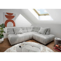 ECKSOFA Chenille Silberfarben  - Silberfarben/Schwarz, Modern, Kunststoff/Textil (254/203cm) - Livetastic