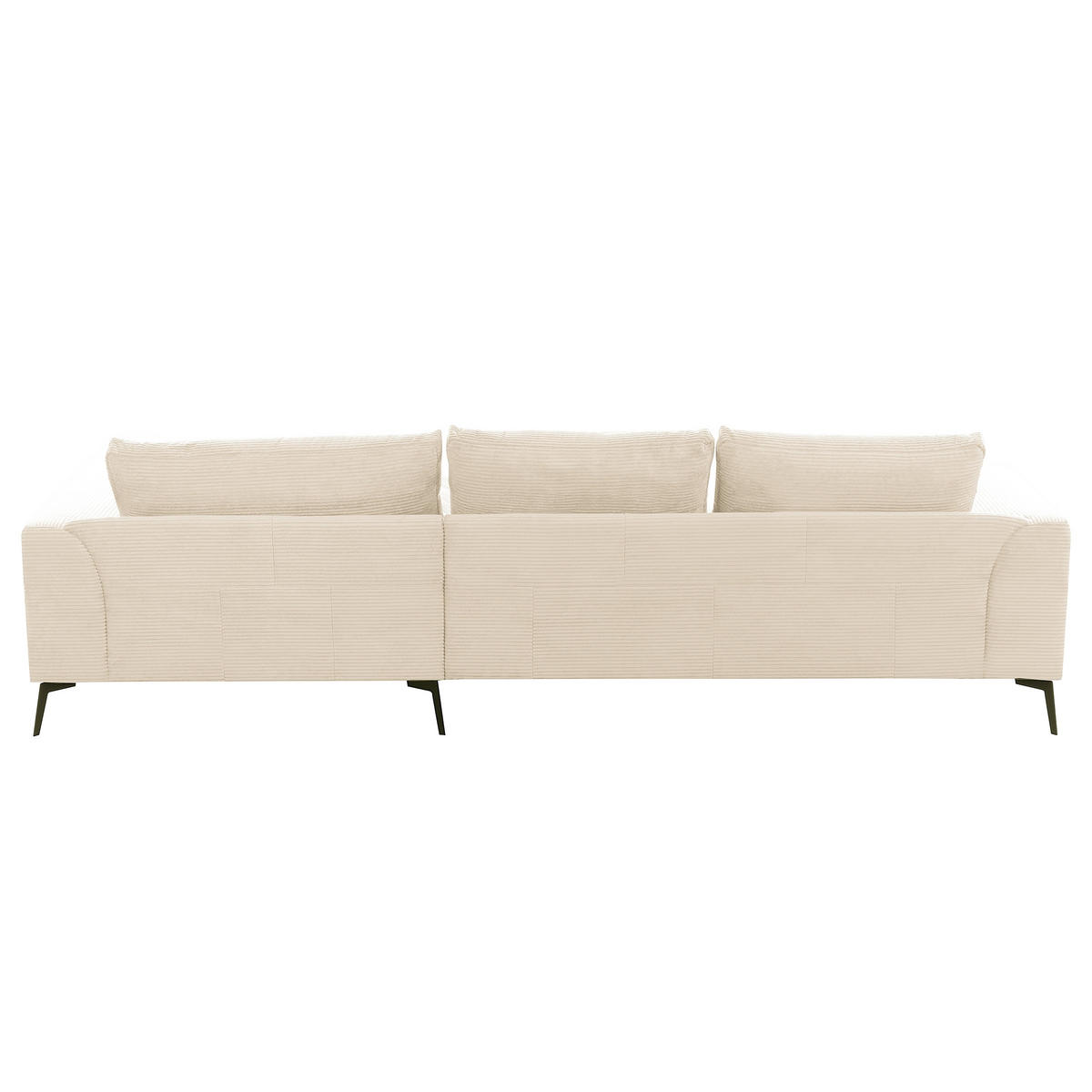 ECKSOFA Creme Cord Nierenkissen, Rückenkissen  - Creme/Schwarz, Design, Textil/Metall (313/172cm) - P & B