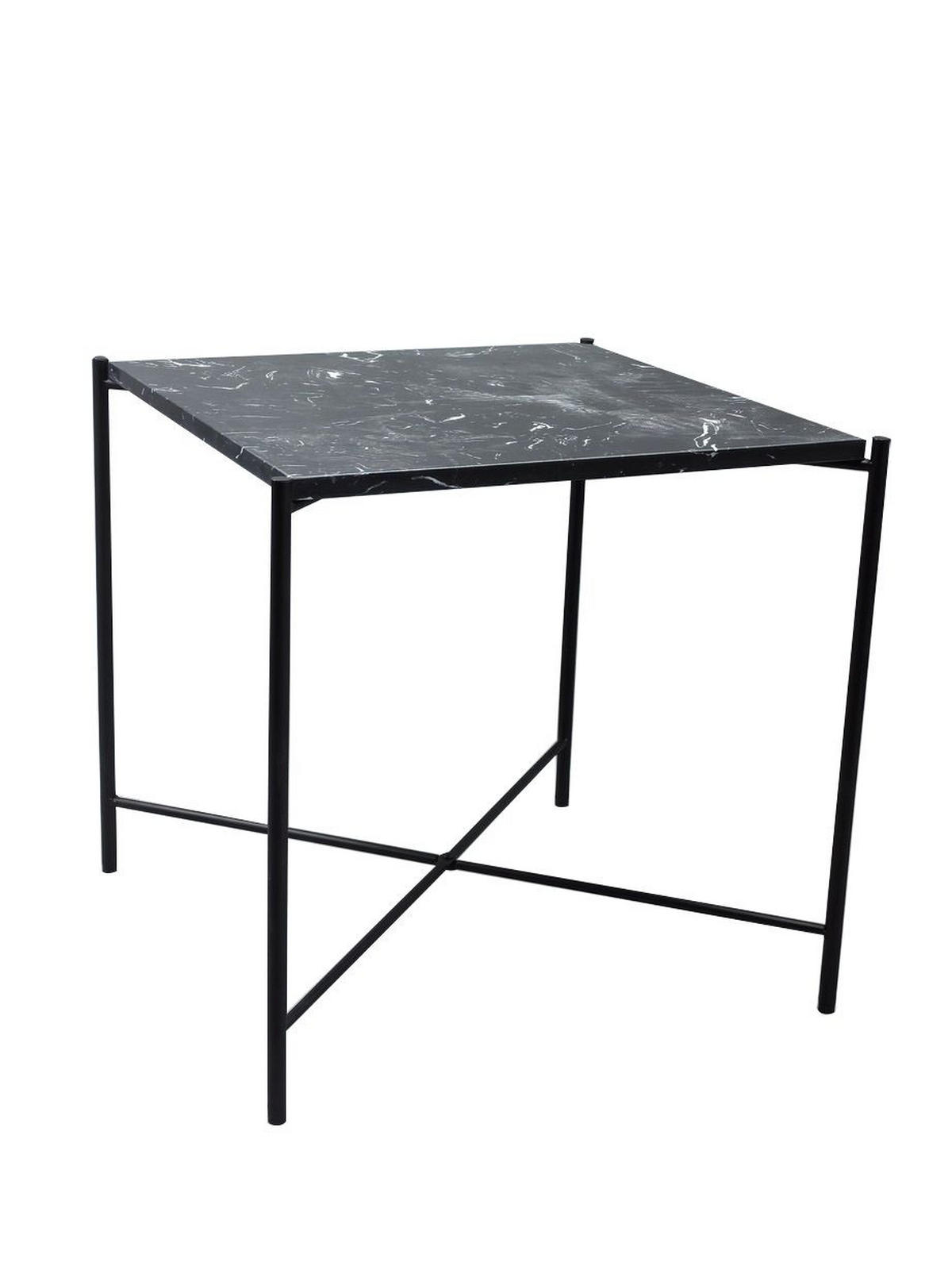 BEISTELLTISCH 40/40/40 cm Schwarz quadratisch  - Schwarz, Trend, Stein/Metall (40/40/40cm) - Landscape