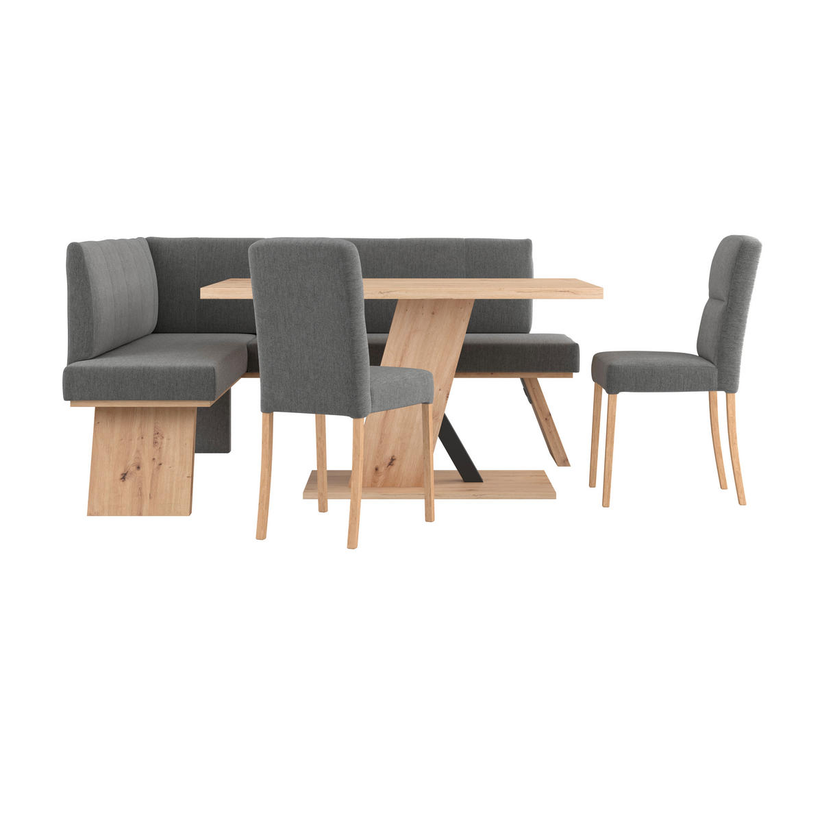 ECKBANK 150/185 cm Webstoff Anthrazit   - Eichefarben/Anthrazit, KONVENTIONELL, Textil (150/185cm)