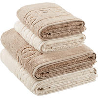FROTTIERSET Sandfarben, Beige 4-teilig  - Sandfarben/Beige, Basics, Textil (50x100/67x140cm) - Esprit