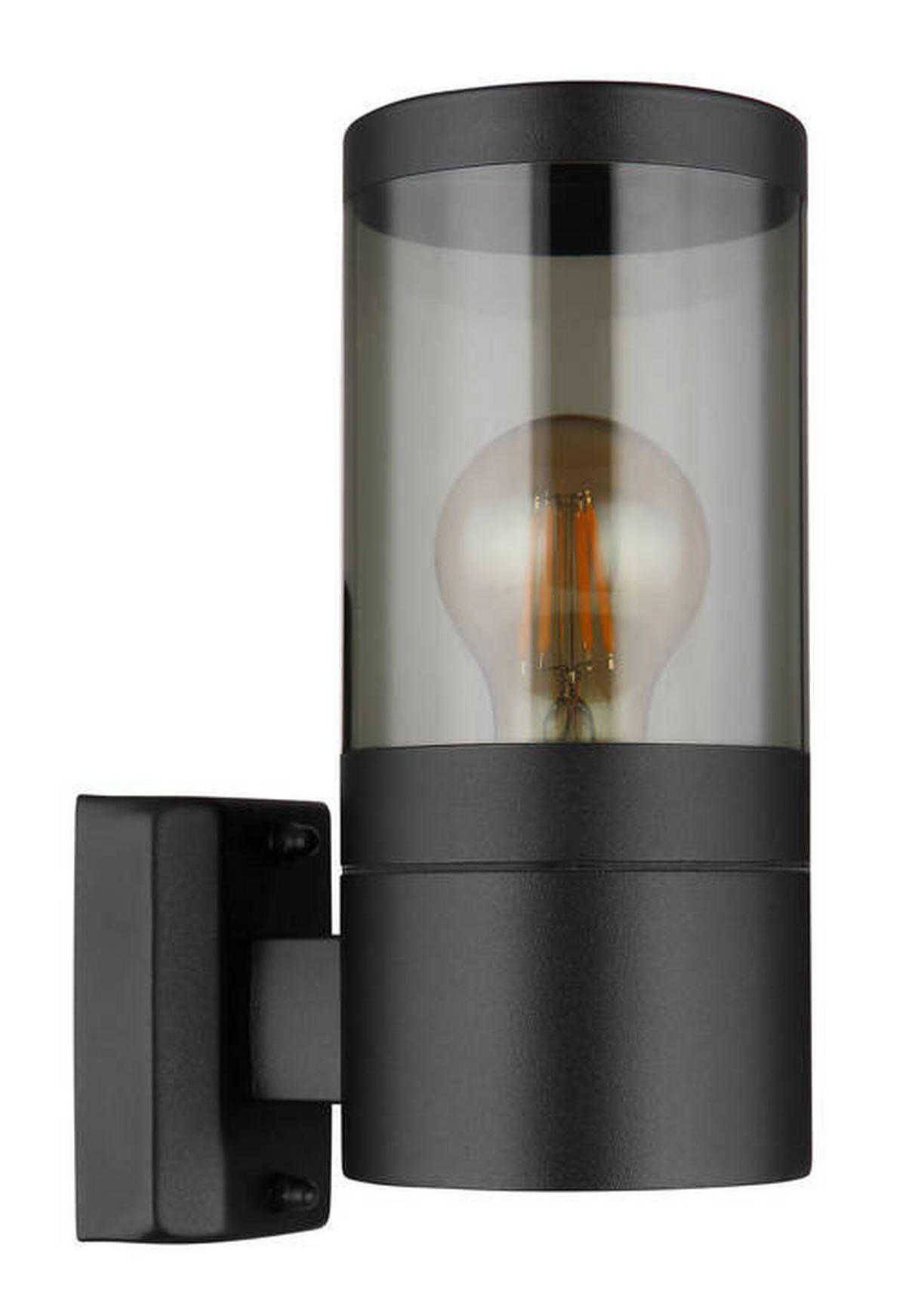 VÄGGLAMPA FÖR UTOMHUS - svart, Basics, metall/plast (10,2/15,5/24cm) - Globo