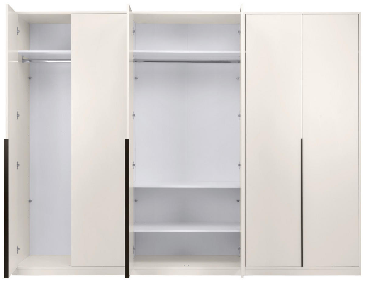 DREHTÜRENSCHRANK 276/211/53 cm,  in Kaschmir, 6-türig  - Kaschmir/Schwarz, MODERN, Holzwerkstoff/Metall (276/211/53cm) - MID.YOU