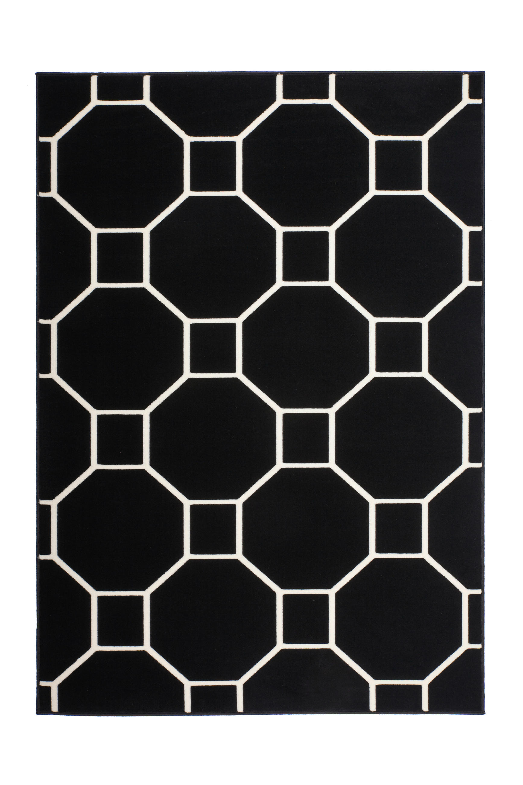 FLACHWEBETEPPICH Wohnzimmer 160/230 cm Schwarz, Elfenbein rechteckig  - Elfenbein/Schwarz, Basics, Textil (160/230cm) - Kayoom