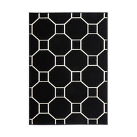 FLACHWEBETEPPICH Wohnzimmer 160/230 cm Schwarz, Elfenbein rechteckig  - Elfenbein/Schwarz, Basics, Textil (160/230cm) - Kayoom