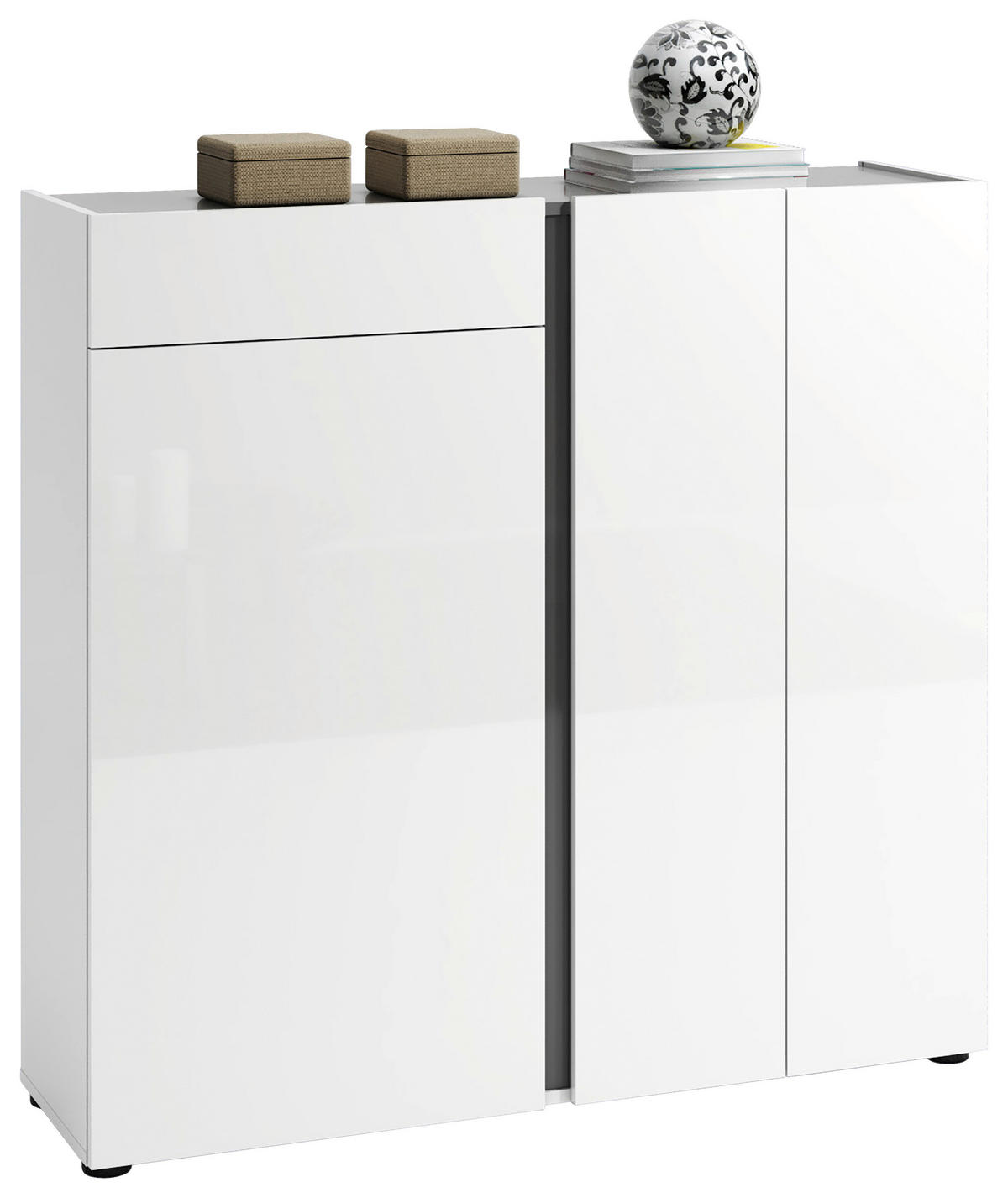 DULAP PENTRU PANTOFI 120/115/34 cm  - alb/antracit, Design, plastic/material pe bază de lemn (120/115/34cm) - Xora