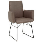 ARMLEHNSTUHL  in Stahl Mikrofaser  - Schwarz/Braun, Design, Textil/Metall (61/91/60cm) - Dieter Knoll