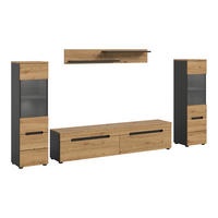 OBÝVACÍ STĚNA dub artisan - černá/dub artisan, Design, kompozitní dřevo/plast (272/141/33cm) - Livetastic