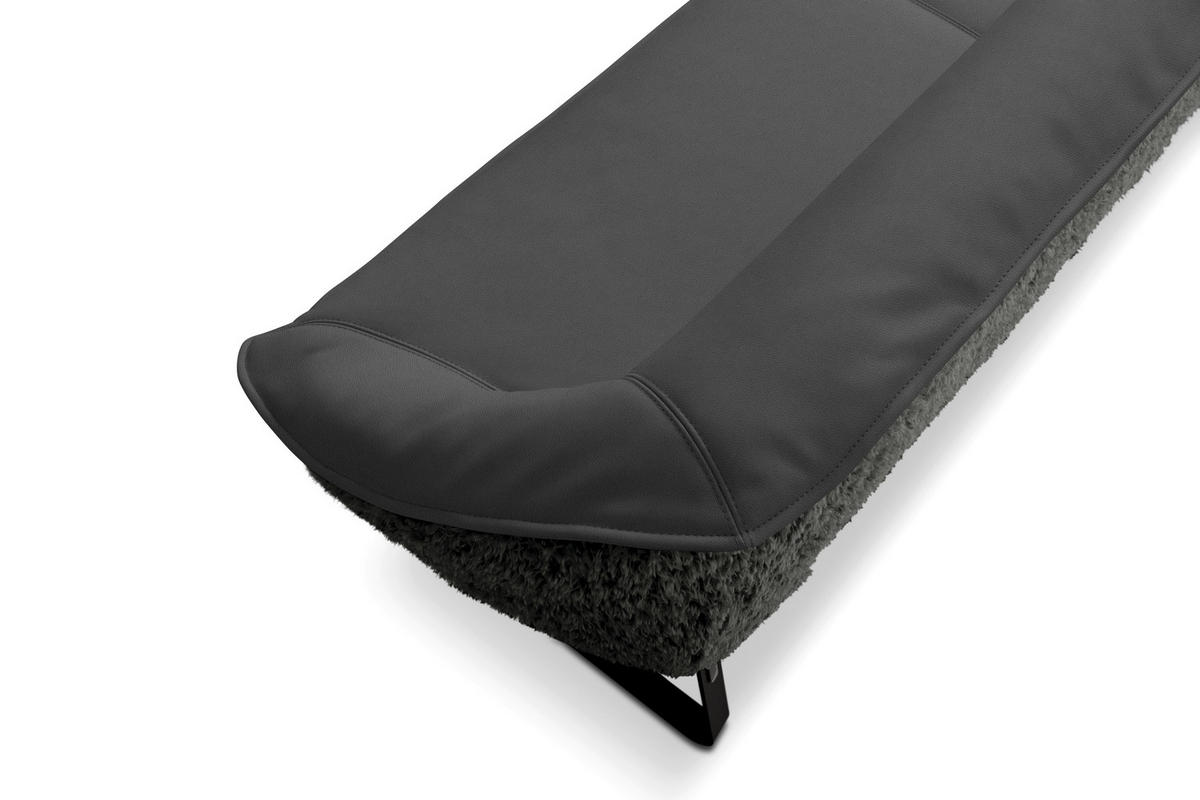 SITZBANK 229/88/80 cm  in Graublau  - Graublau/Schwarz, Design, Leder/Holz (229/88/80cm) - Koinor