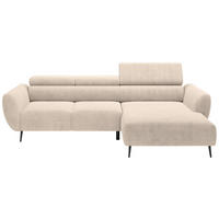 ECKSOFA  in Cord Taupe Kopfteilverstellung  277/174 cm  - Taupe/Schwarz, KONVENTIONELL, Textil/Metall (277/174cm) - Carryhome