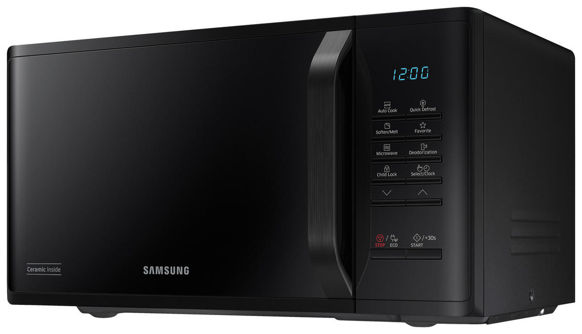 MIKROWELLE MS23K3513AK/EG  - Schwarz Hochglanz, Basics, Glas/Kunststoff (48,9/27,5/37,4cm) - Samsung