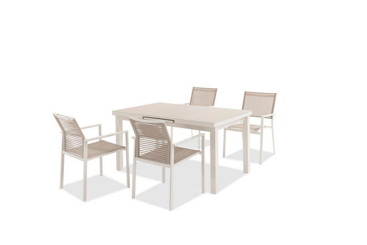 GARTENTISCH 140-180/90/76 cm  - Cappuccino, Design, Glas/Metall (140-180/90/76cm) - Niehoff Garden