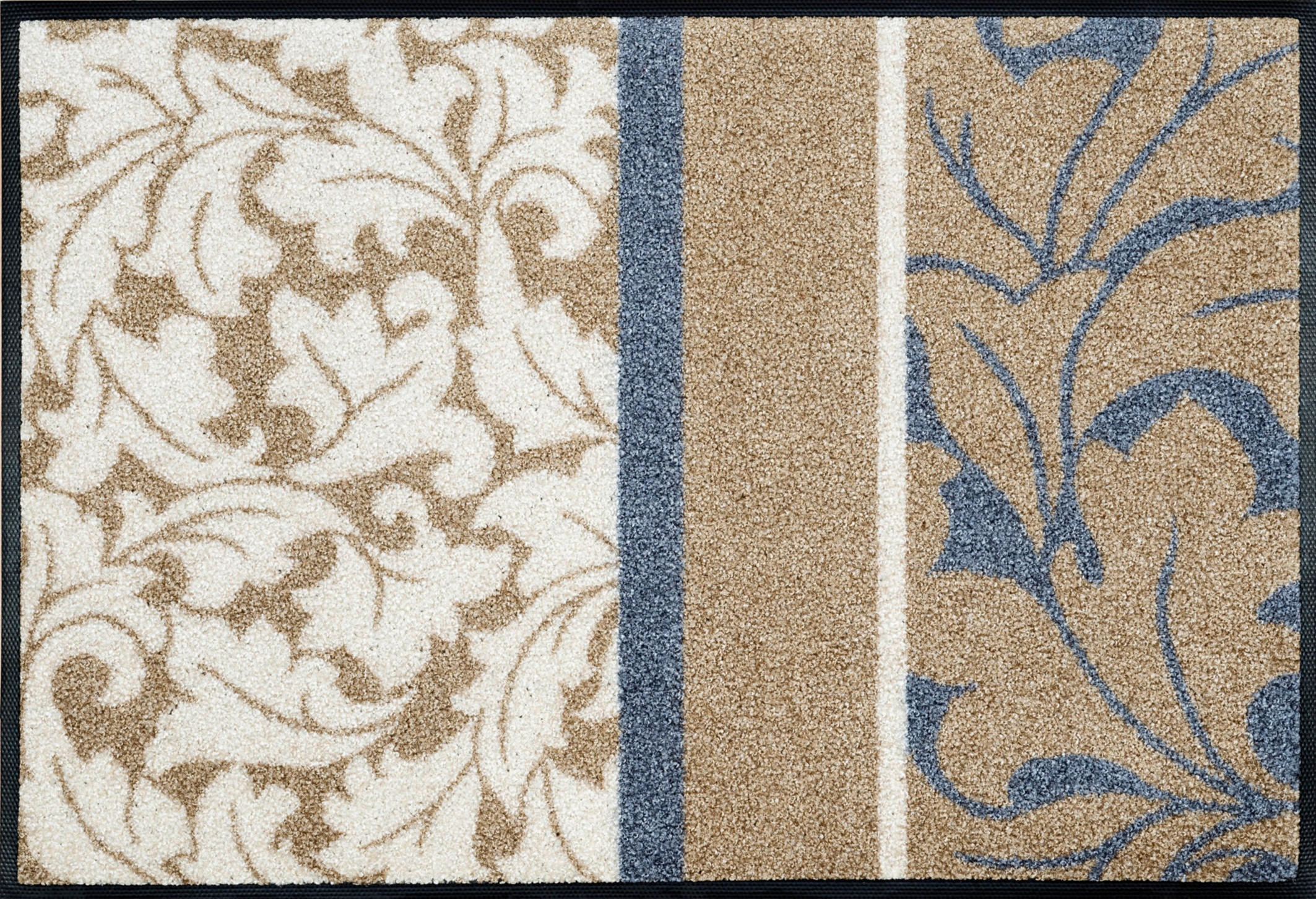 FUßMATTE  50/75 cm  Blau, Weiß, Beige  - Blau/Beige, LIFESTYLE, Kunststoff/Textil (50/75cm) - wash+dry