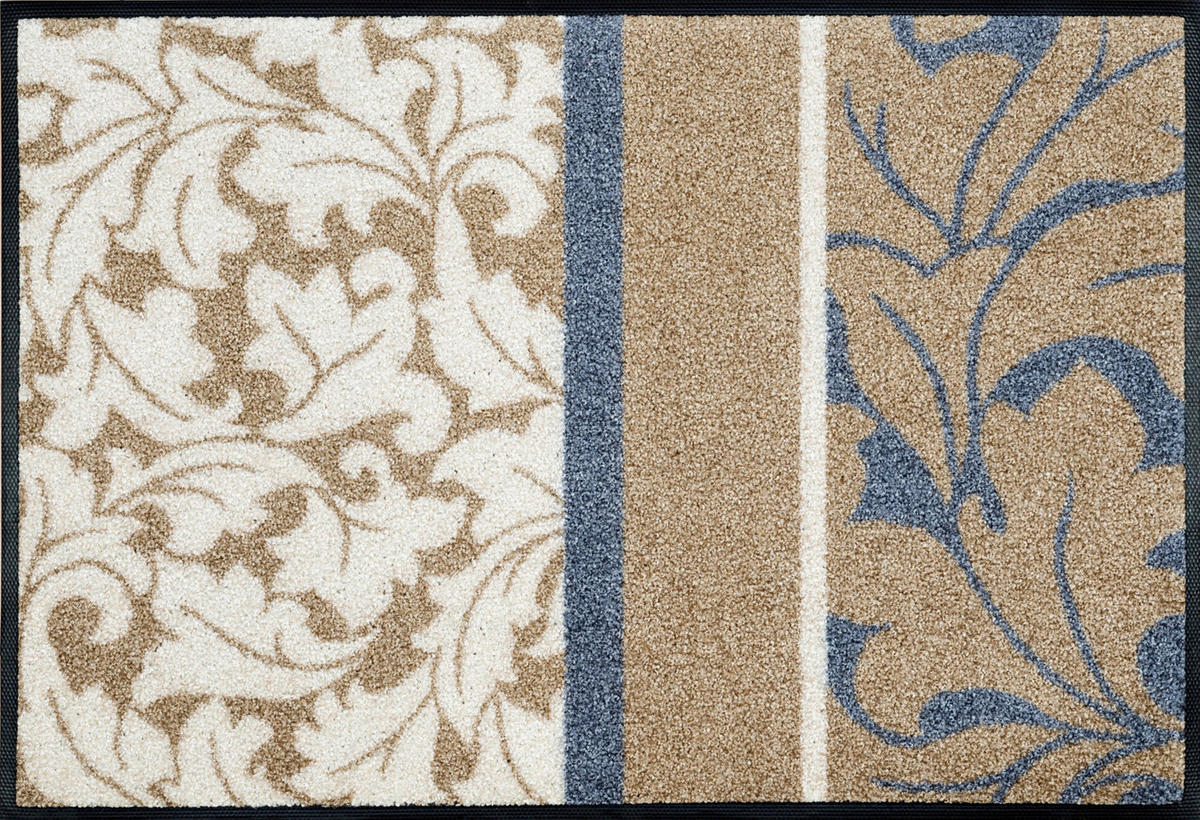 FUßMATTE 50/75 cm Sinfonia  - Blau/Beige, LIFESTYLE, Kunststoff/Textil (50/75cm) - wash+dry